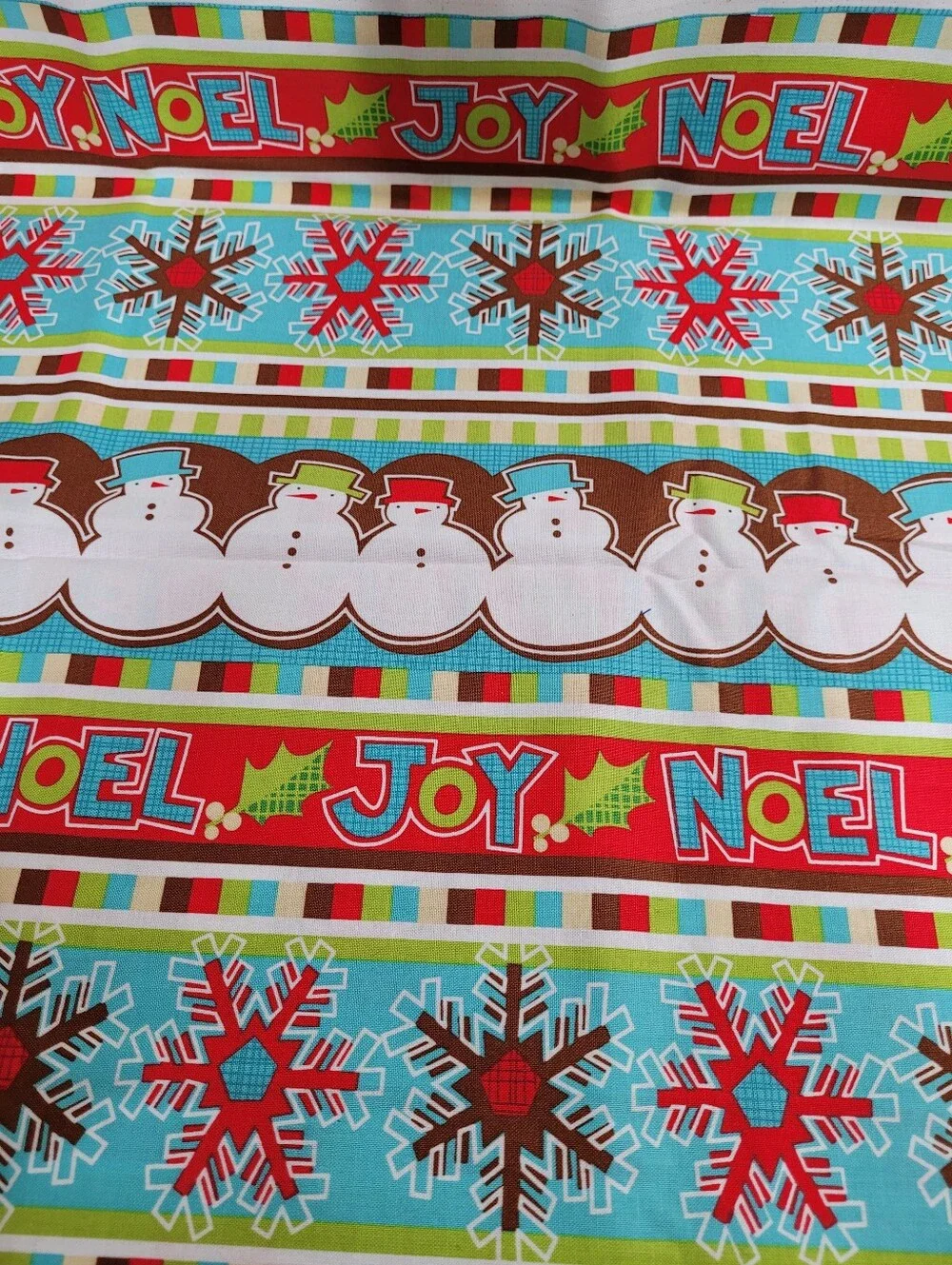 Merry Holiday M'Liss Joy Noel Snowman Snowflake Theme Sewing Fabric 2 Yds (1495)